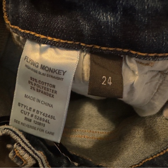 Flying Monkey High Rise Distressed Blue Jeans - Picture 8 of 8